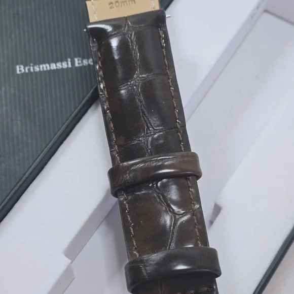 B&E Top Grain Alligator Leather Watch Band 20mm. Quick Release Watch Straps. - Picture 4 of 6